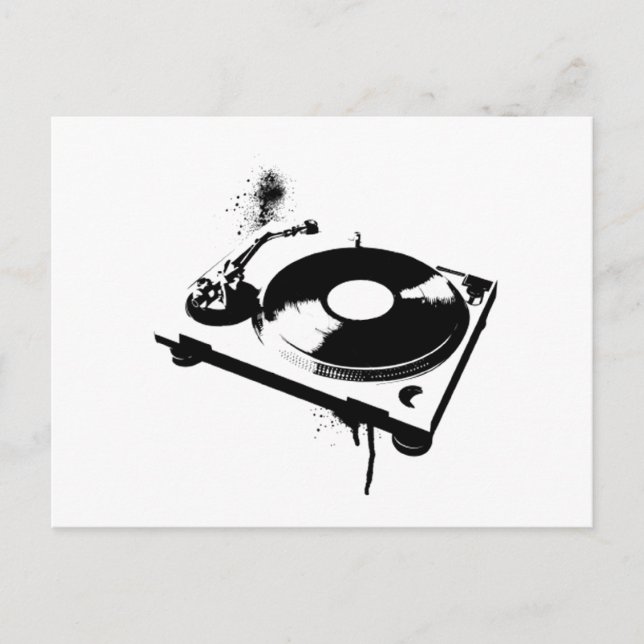 Postal Deejay DJ Turntable Post Card | Regalos musicales  (Anverso)