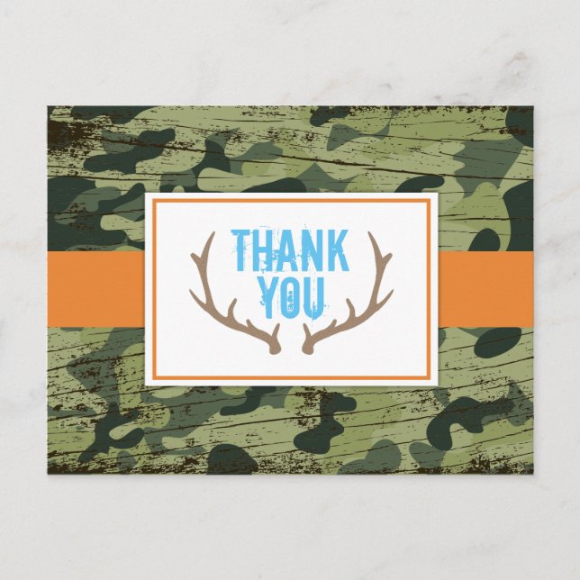 Postal Deer Antlers Gracias Postcard (Anverso)