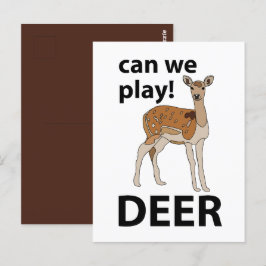 Postal Deer Can We Play Cute Deer