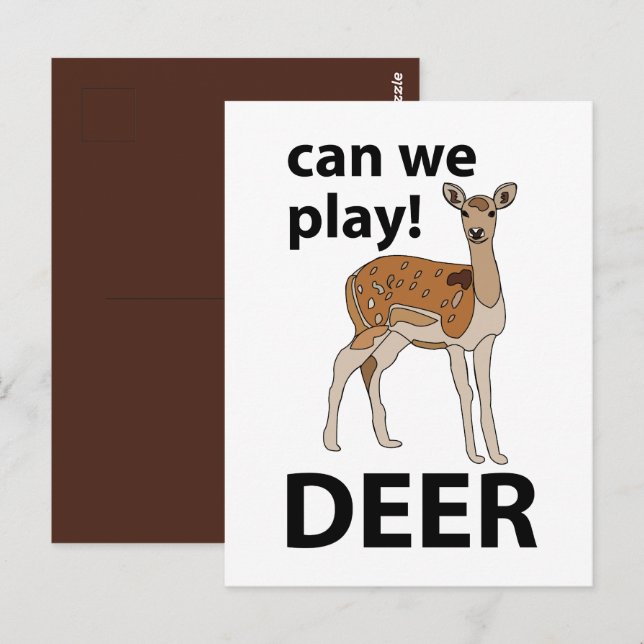 Postal Deer Can We Play Cute Deer (Anverso / Reverso)