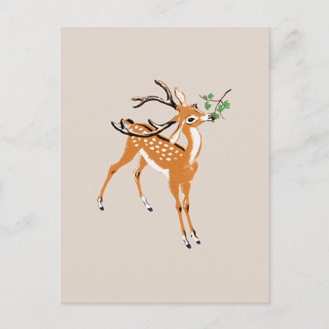 Postal Deer de época (Anverso)
