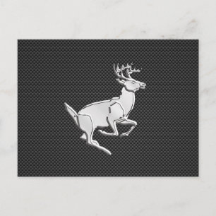Postal Deer en marcha cromado en la impresión de fibra de