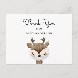 Postal Deer in Mask Baby Shower Gracias
