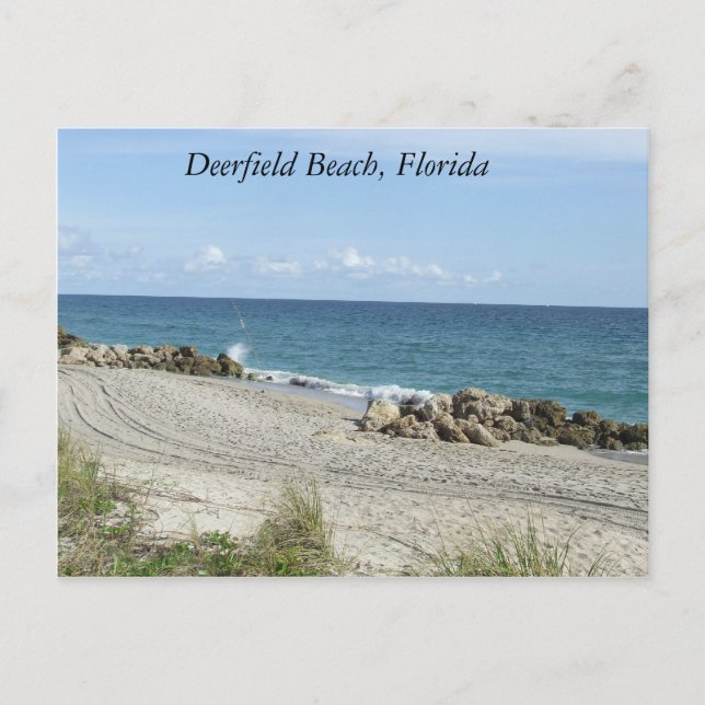 Postal Deerfield Beach, Florida FL Beach Scene (Anverso)