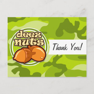 Postal Deez Nuts; camo verde brillante, camuflaje