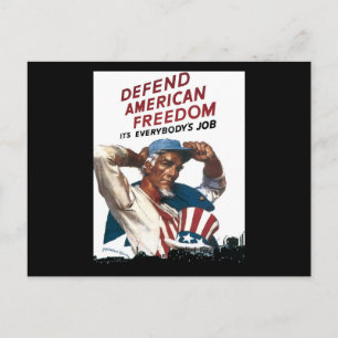 Postal Defender la libertad estadounidense es el trabajo 