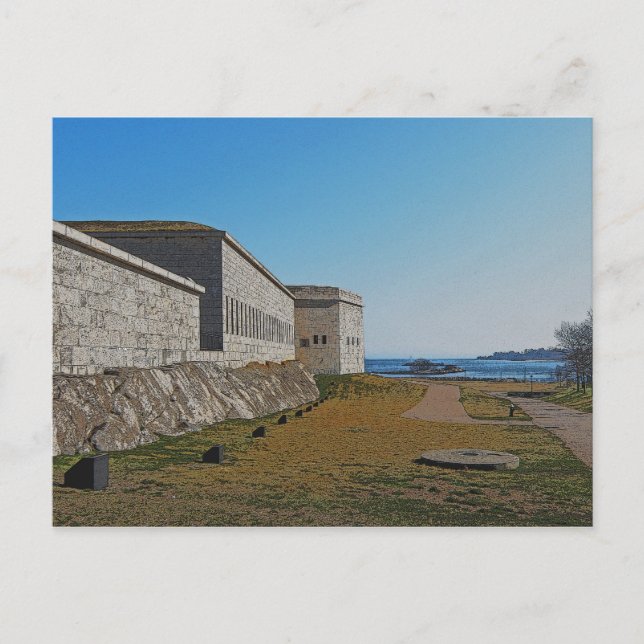 Postal "Defendiendo el Nuevo Londres"- Fort Trumbull, Nue (Anverso)