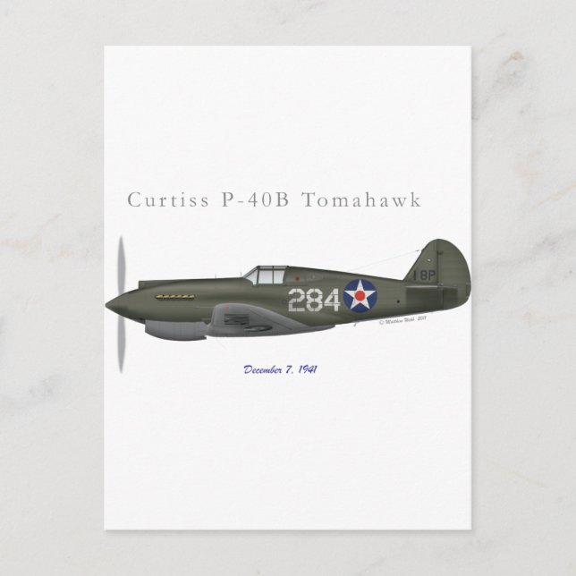 Postal Defensa P-40B de Pearl Harbor (Anverso)
