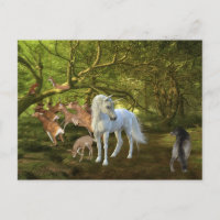Defensor del bosque de unicornios ciervo lobo