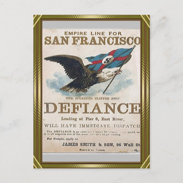 Postal Defiance Clipper Sailing (Anverso)