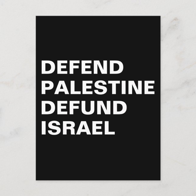 Postal Defiende Palestina, desfinancia a Israel- Anti Isr (Anverso)