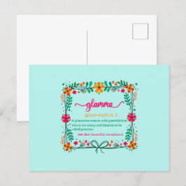 Postal Definición de Abuela Glamma Marco Floral