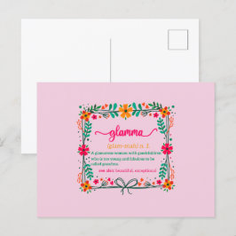 Postal Definición de Abuela Glamma Marco Floral