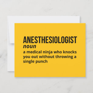 Postal Definición de anestesiólogo - Humor médico