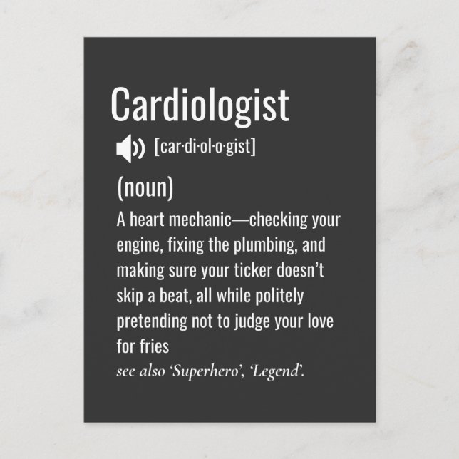 Postal Definición de cardiólogo  (Anverso)