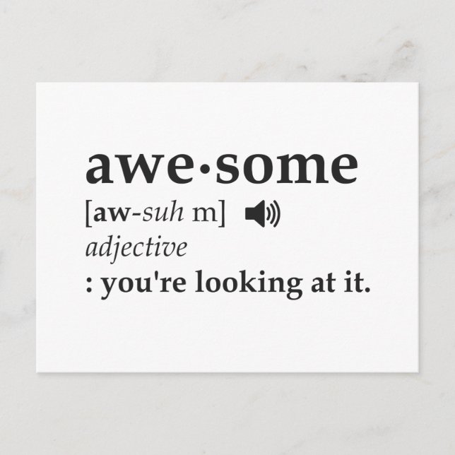 Postal Definición de increíble que estás mirando (Anverso)