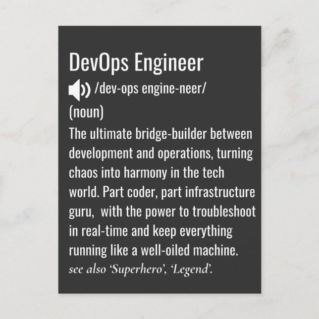 Postal Definición de ingeniero de DevOps (Anverso)