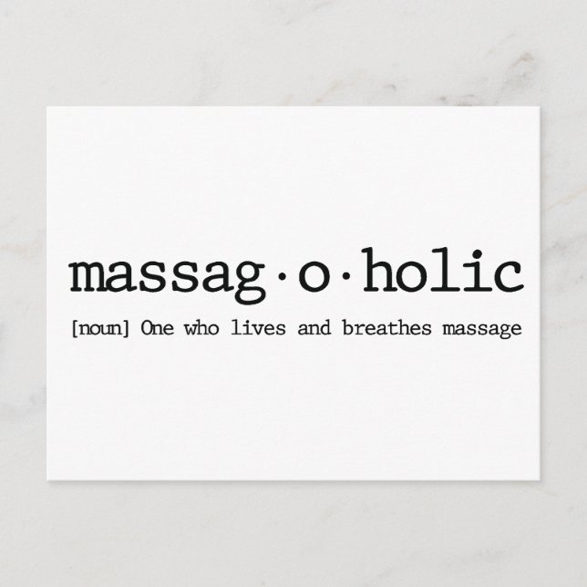 Postal Definición de masajeo-a-holic (Anverso)