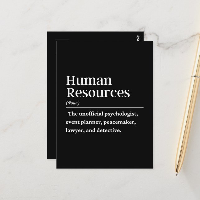 Postal Definición de recursos humanos (Anverso/Reverso In Situ)
