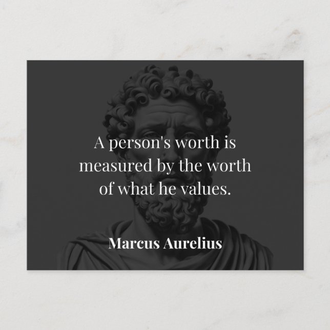 Postal Definición de Valor: Marcus Aurelius en Valores (Anverso)