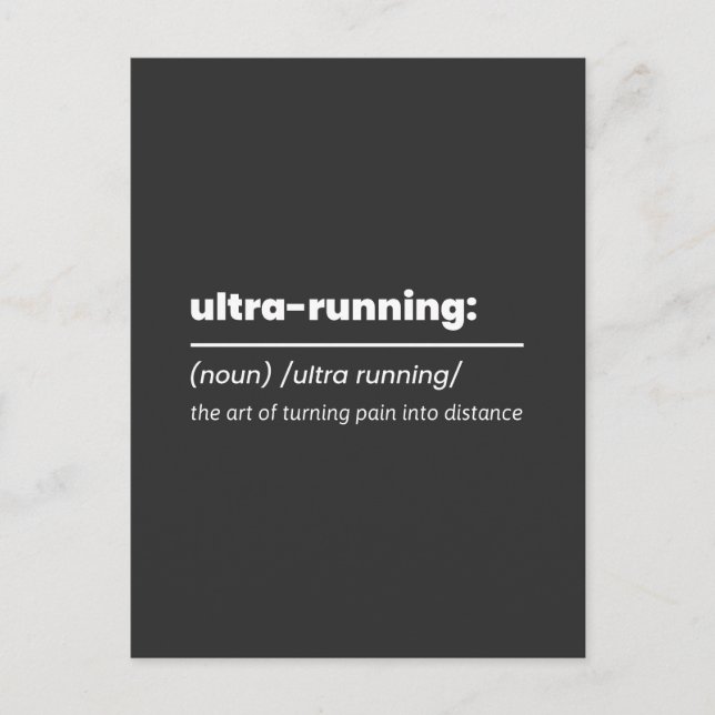 Postal Definición divertida de ultra running (Anverso)