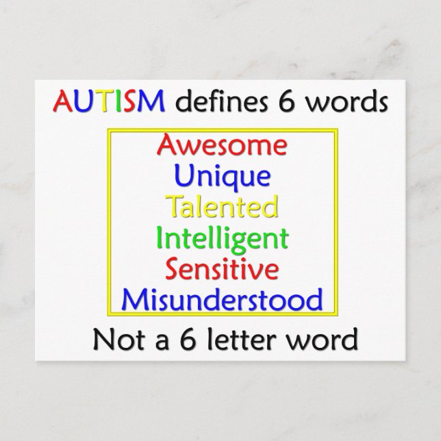 Postal Definiciones de autismo (Anverso)