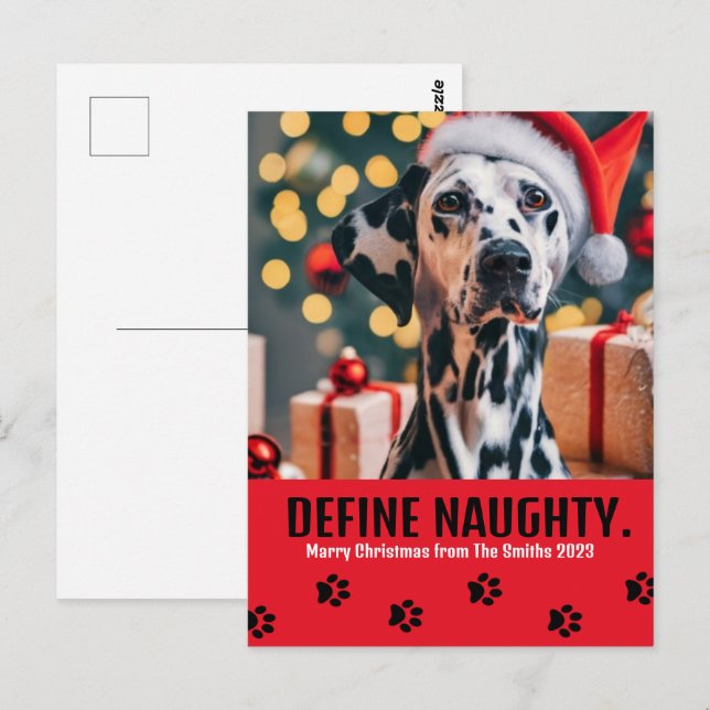 Postal Definir Navidades de fotografía Mascotas traviesos (Anverso / Reverso)