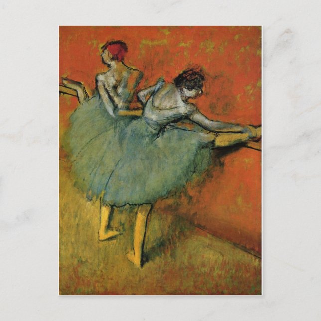 Postal Degas, bailarinas en el Barre (Anverso)