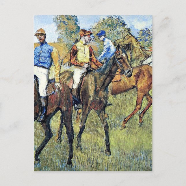 Postal Degas - Caballos de Carrera, 1878, arte (Anverso)
