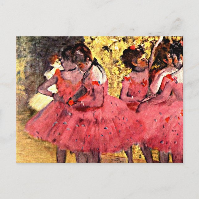 Postal Degas - Los bailarines rosados (Anverso)