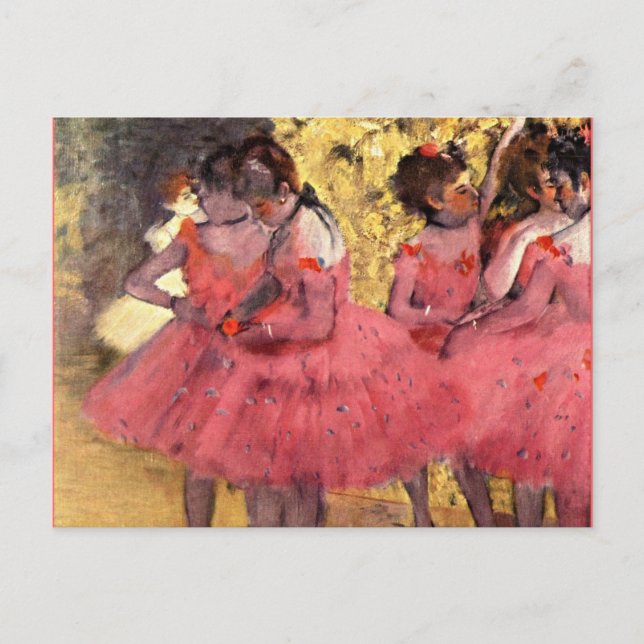 Postal Degas - Los bailarines rosados (Anverso)