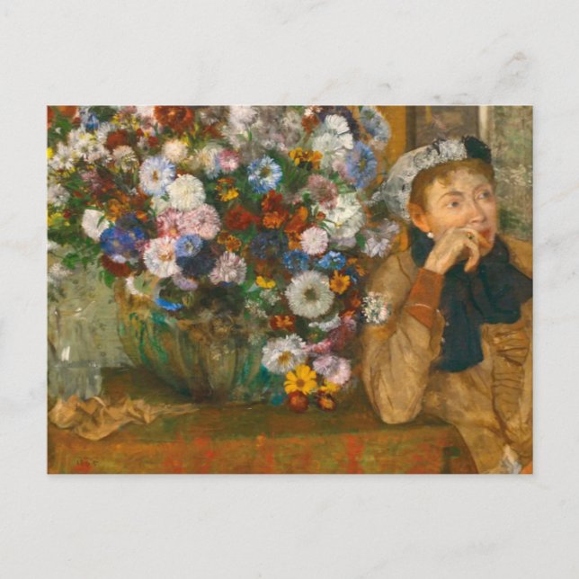 Postal Degas, una mujer sentada al lado de una bolsa de f (Anverso)