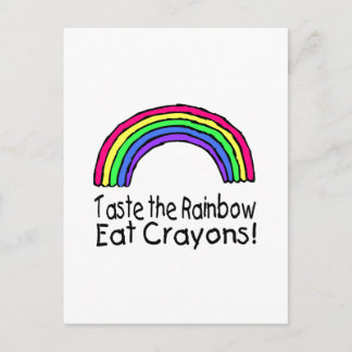 Postal Degustar Los Crayones De La Comida Del Arcoiris