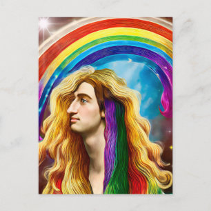 Postal Deidad Arcoiris Hombre de todo amor Fantasía Arte