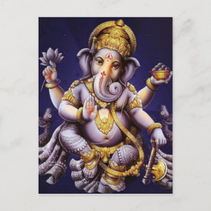 Postal Deidad hindú del elefante asiático de Ganesh