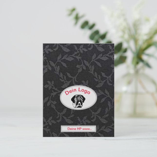 Postal  Dein Bild Mastiff Bulldog Logo Postkarte (Anverso de pie)