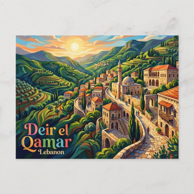 Postal Deir el Qamar Líbano (Anverso)