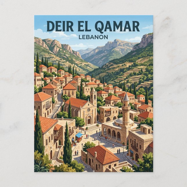 Postal Deir el Qamar Líbano (Anverso)