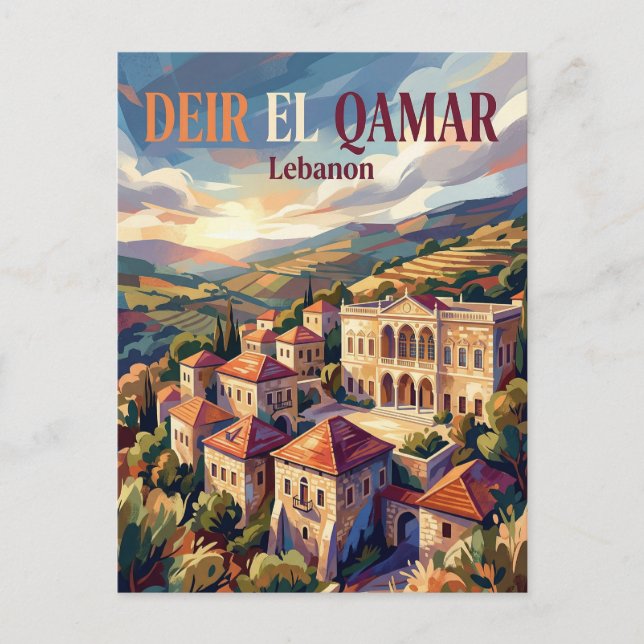 Postal Deir el Qamar Líbano (Anverso)