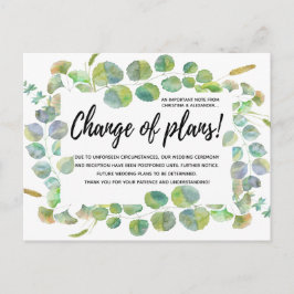 Postal Deja el cambio Boda de planes pospuestos cancelado