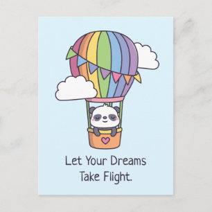 Postal Deja que tus sueños despeguen, Panda Globo Aerostá