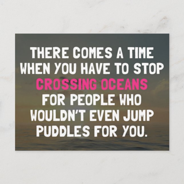 Postal Dejar de cruzar la cita de los océanos (Anverso)