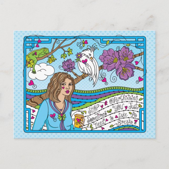 Postal Dejar de pensar demasiado_ Postcard (Anverso)