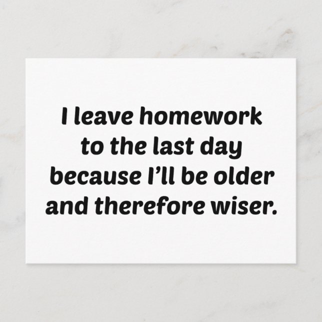 Postal Dejé La Tarea Hasta El Último Día (Anverso)