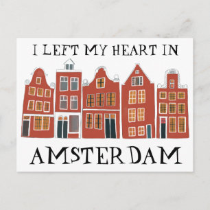 Postal Dejé mi corazón en las casas del canal Holland de