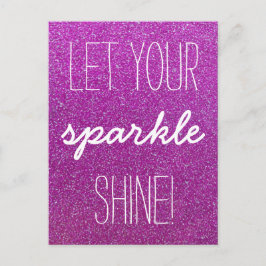Postal Deje que su Sparkle Brille Púrpura Purpurina Postc