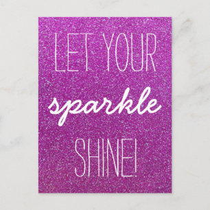 Postal Deje que su Sparkle Brille Púrpura Purpurina Postc