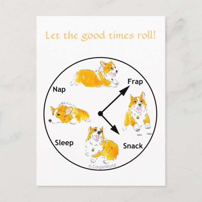 Postal ¡Dejen pasar los buenos tiempos! Corgi Postcard (Anverso)