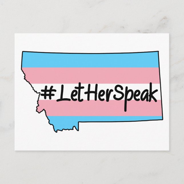 Postal Dejen que hable Zooey Zephyr Montana (Anverso)