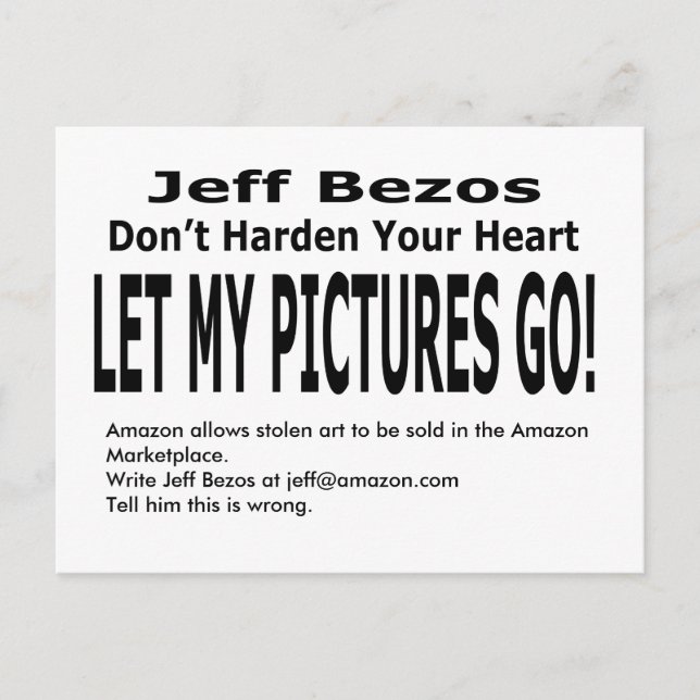 Postal ¡Dejen Que Mis Fotos Se Vayan! (Anverso)